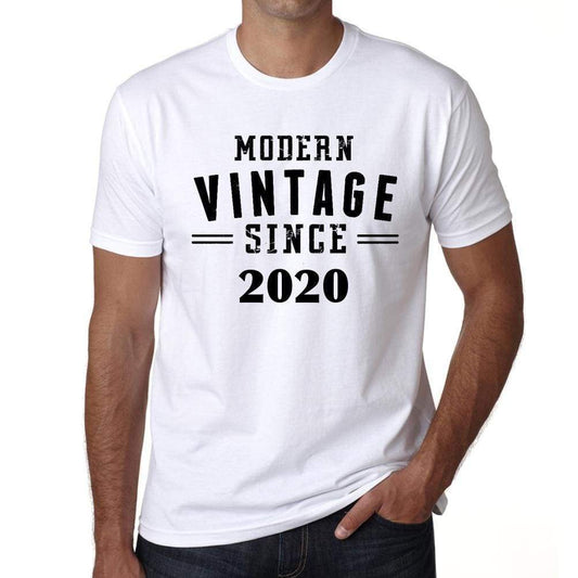 2020 Modern Vintage White Mens Short Sleeve Round Neck T-Shirt 00113 - White / S - Casual