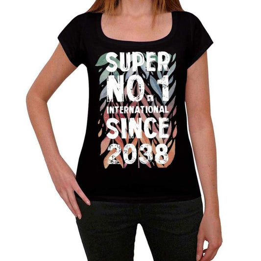 2038 Super No.1 Since 2038 Womens T-Shirt Black Birthday Gift 00506 - Black / Xs - Casual
