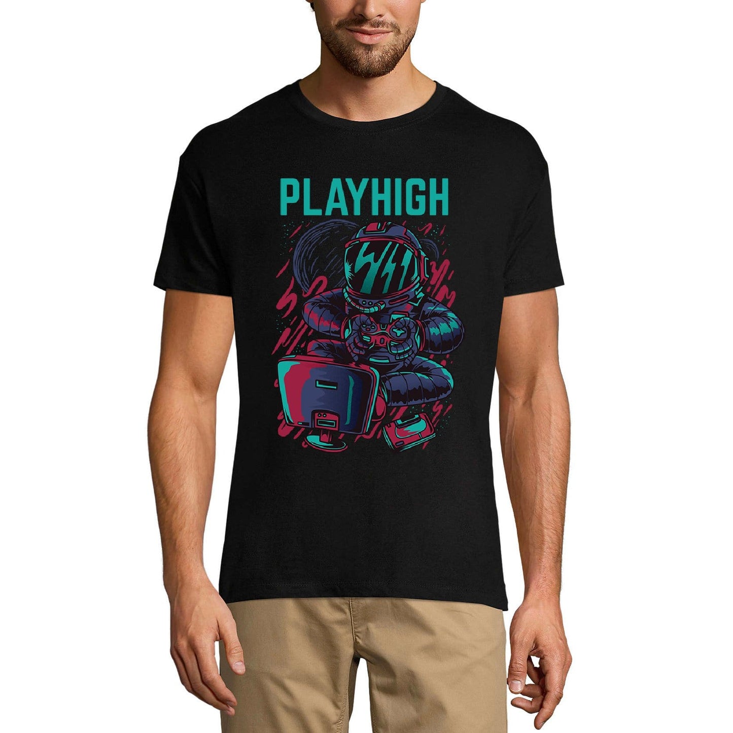 ULTRABASIC Herren-Neuheits-T-Shirt Play High – Roboter-T-Shirt