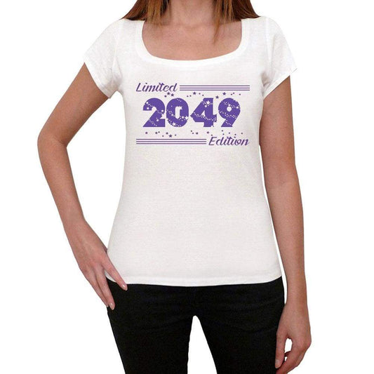 2049 Limited Edition Star Womens T-Shirt White Birthday Gift 00382 - White / Xs - Casual