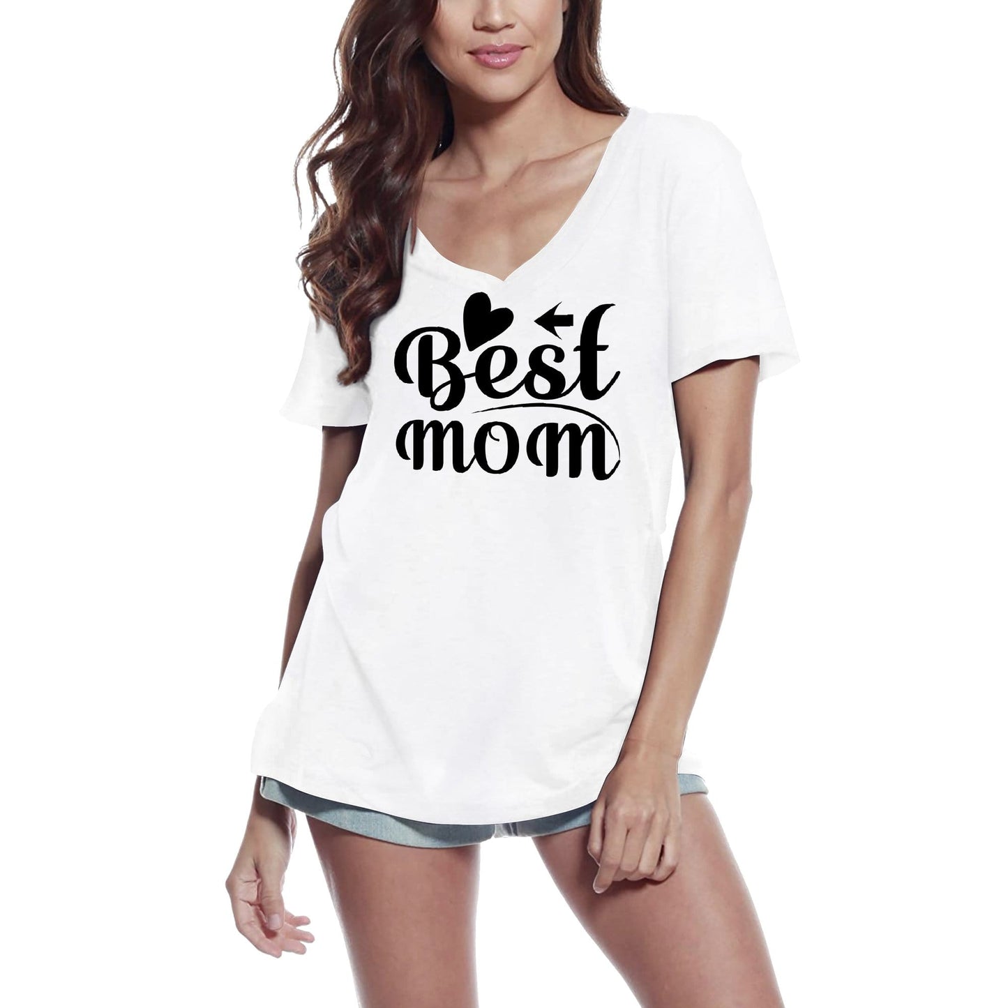 ULTRABASIC Damen T-Shirt Best Mom – Kurzarm-T-Shirt-Oberteile