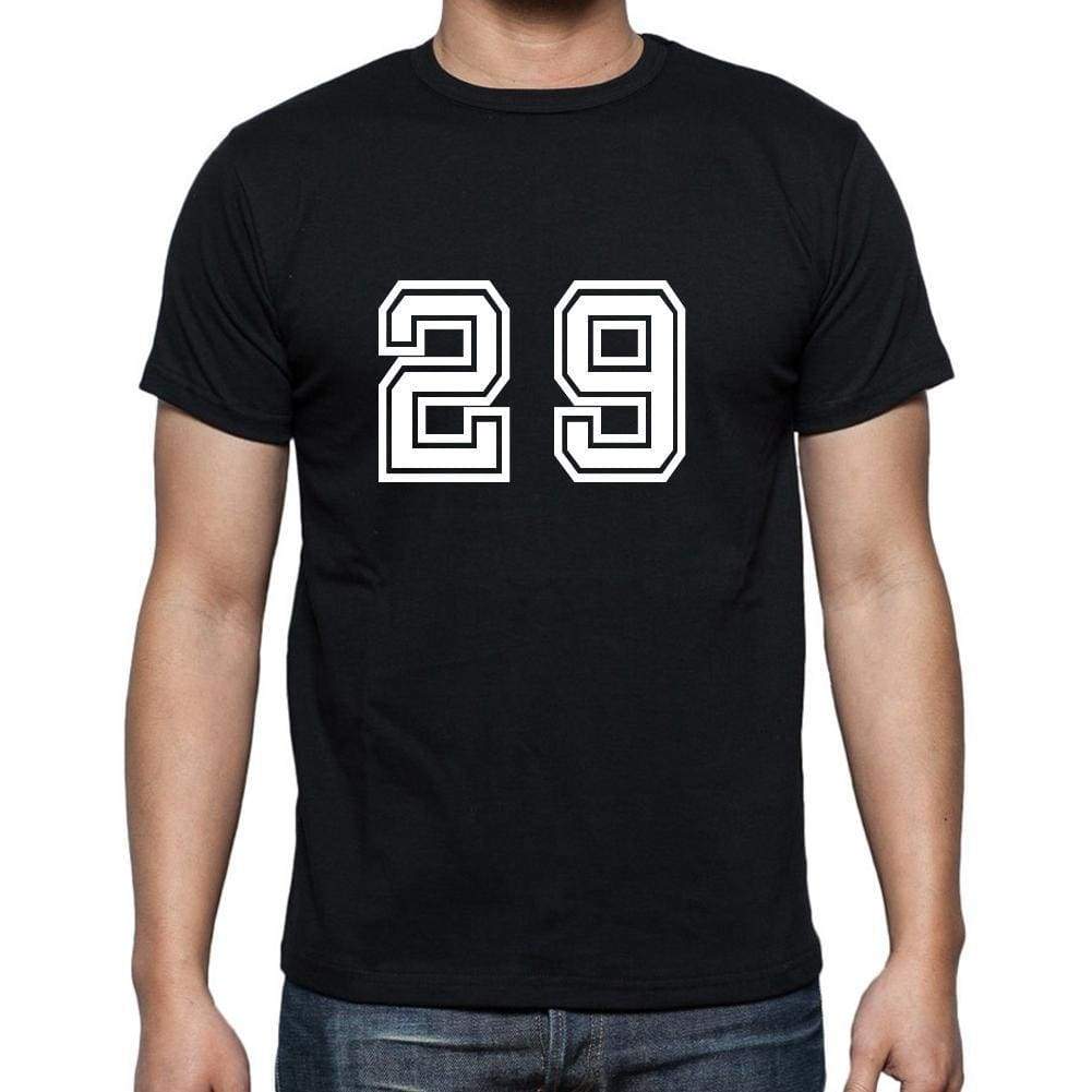 29 Numbers Black Mens Short Sleeve Round Neck T-Shirt 00116 - Casual