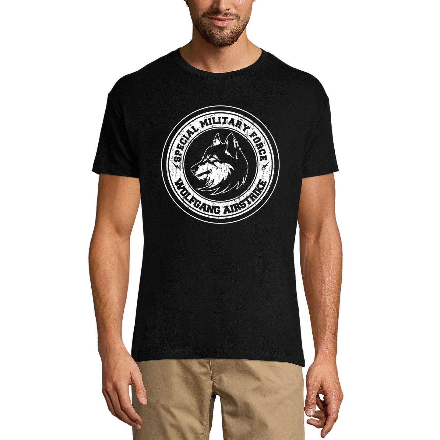 ULTRABASIC Herren-T-Shirt Special Military Force – Wolf-Maskottchen-Shirt für Männer