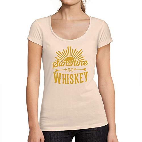 Ultrabasic - Tee-Shirt Femme col Rond Décolleté Sunshine and Whiskey Rose Crémeux