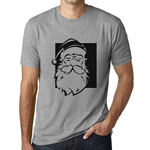 Ultrabasic - Graphique Homme Santa Funny T-Shirt Cadeau Imprimé Tée-Shirt Gris Chiné