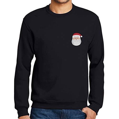 Ultrabasic - Homme Imprimé Graphique Sweat-Shirt Père Noël Cadeau Imprimé Manche Longue Tee-Shirt Noir Profond