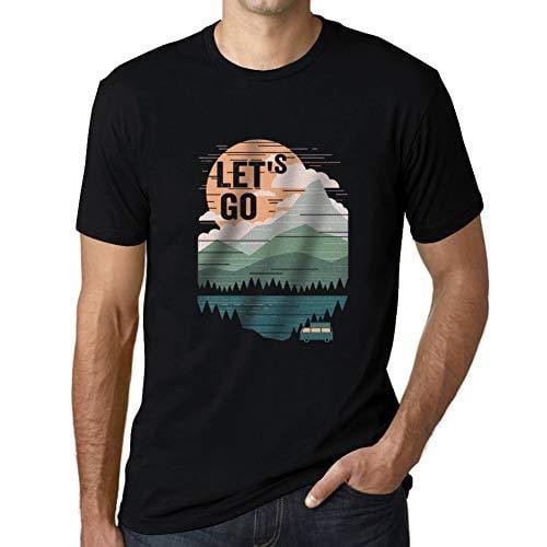 Ultrabasic - Herren T-Shirt Graphique Let's Go Noir Profond