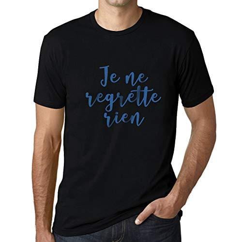 Ultrabasic - Homme T-Shirt Graphique Je Ne Regrette Rien Noir Profond