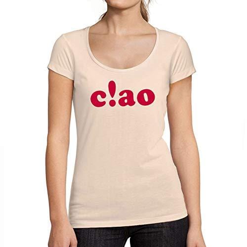 Ultrabasic - T-Shirt für Damen mit rundem Dekolleté Ciao Rose Crémeux