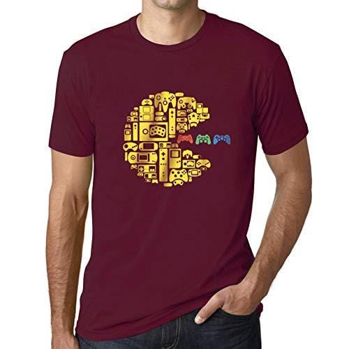 Ultrabasic - Graphique Homme Classique Vintage Manette T-Shirt Esports Cadeau Imprimé Tée-Shirt Bordeaux