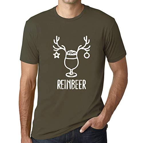 Ultrabasic - Graphique Homme Reinbeer T-Shirt Cadeau Imprimé Tée-Shirt Army