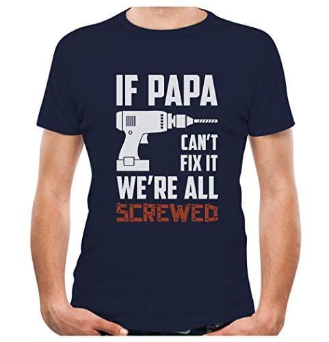 Men's T-Shirt If Papa Can't Fix It Gift for Grandpa Dad T-Shirt Navy