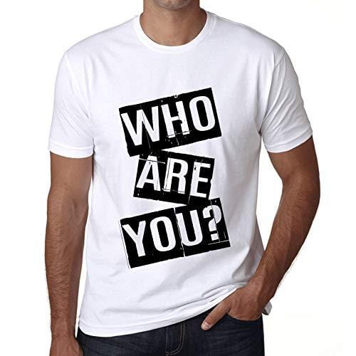 Ultrabasic - Homme T-Shirt Graphique Who are You T-Shirt Cadeau Lettre d'impression Blanc