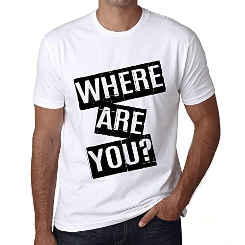 Ultrabasic - Homme T-Shirt Graphique Where are You T-Shirt Cadeau Lettre d'impression Blanc