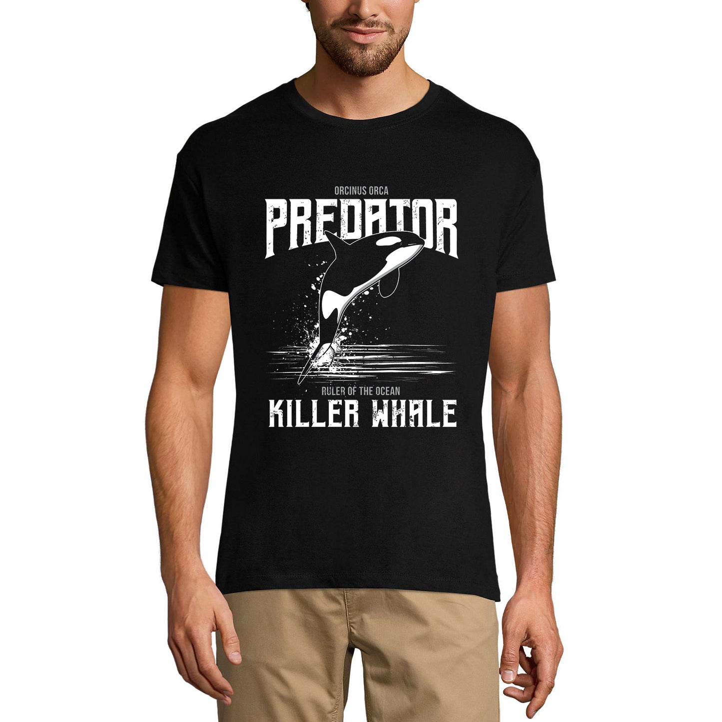 ULTRABASIC Herren-Grafik-T-Shirt Predator Killer Whale – Herrscher des Ozeans