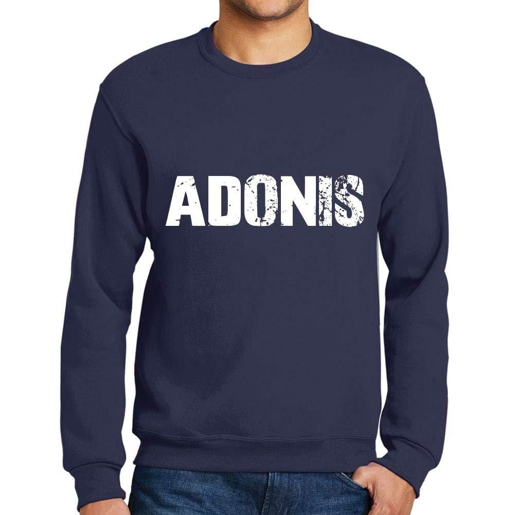 Ultrabasic Homme Imprimé Graphique Sweat-Shirt Popular Words Adonis French Marine