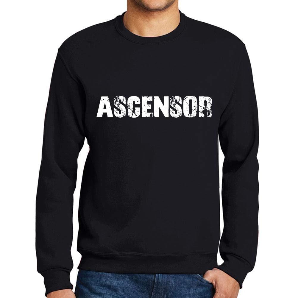 Ultrabasic Homme Imprimé Graphique Sweat-Shirt Popular Words ASCENSOR Noir Profond