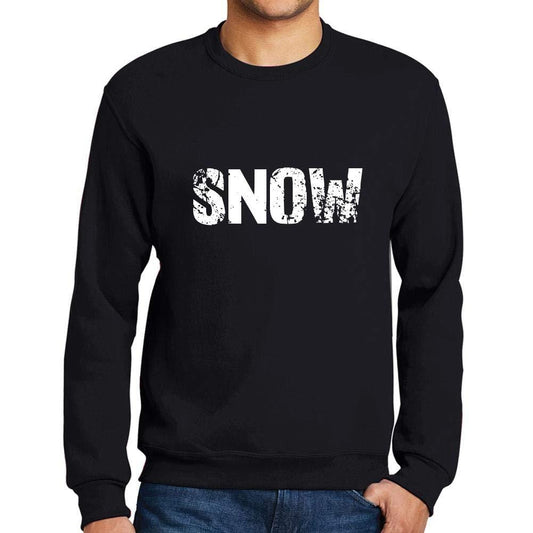 Ultrabasic Homme Imprimé Graphique Sweat-Shirt Popular Words Snow Noir Profond