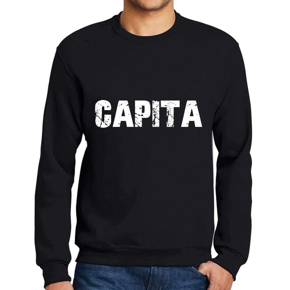 Ultrabasic Homme Imprimé Graphique Sweat-Shirt Popular Words Capita Noir Profond