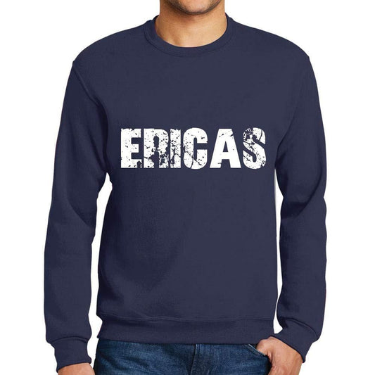 Ultrabasic Homme Imprimé Graphique Sweat-Shirt Popular Words ERICAS French Marine