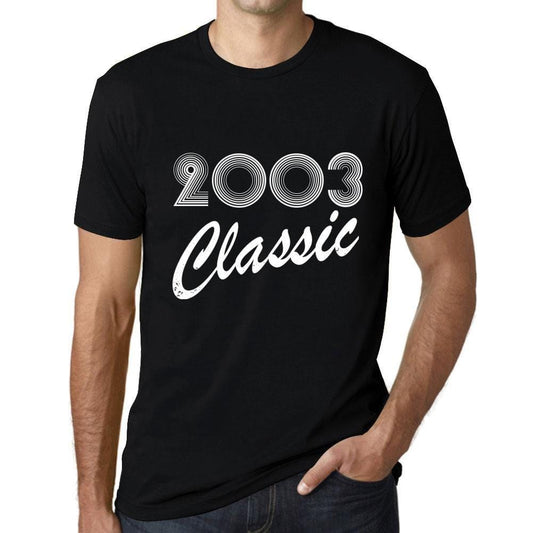 Ultrabasic - Homme T-Shirt Graphique Years Lines Classic 2003 Noir Profond