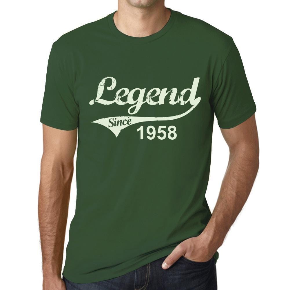 Homme T-Shirt Graphique Imprimé Vintage Tee Legend Since 1958 Vert Bouteille