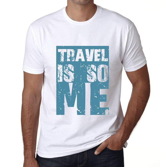 Herren T-Shirt Graphique Travel is So Me Blanc