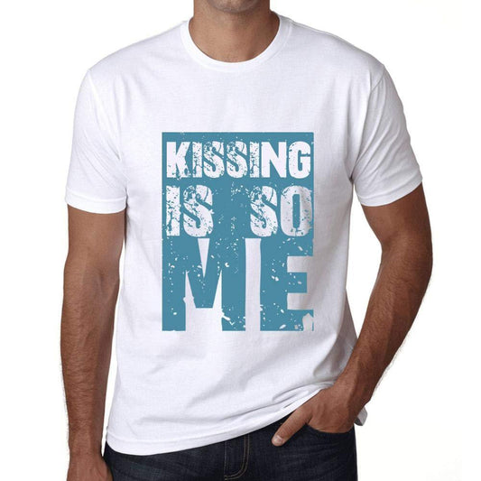 Herren T-Shirt Graphicique Kissing is So Me Blanc