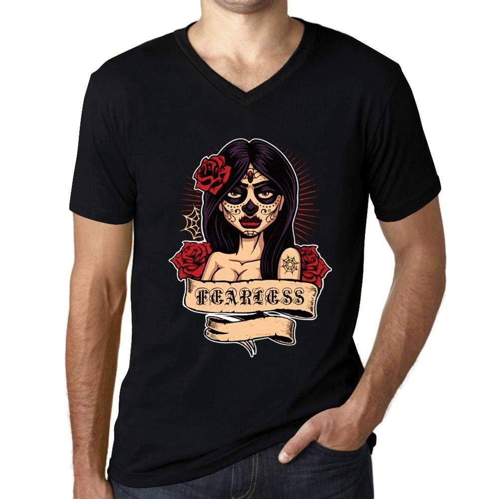 Ultrabasic - Homme Graphique Col V Tee Shirt Women Flower Tattoo Fearless