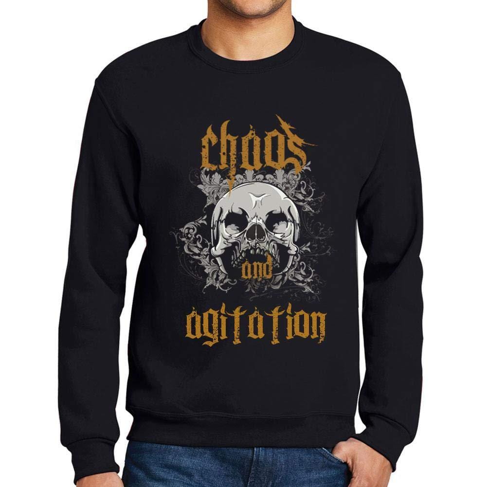 Ultrabasic - Homme Imprimé Graphique Sweat-Shirt Chaos and Agitation Noir Profond