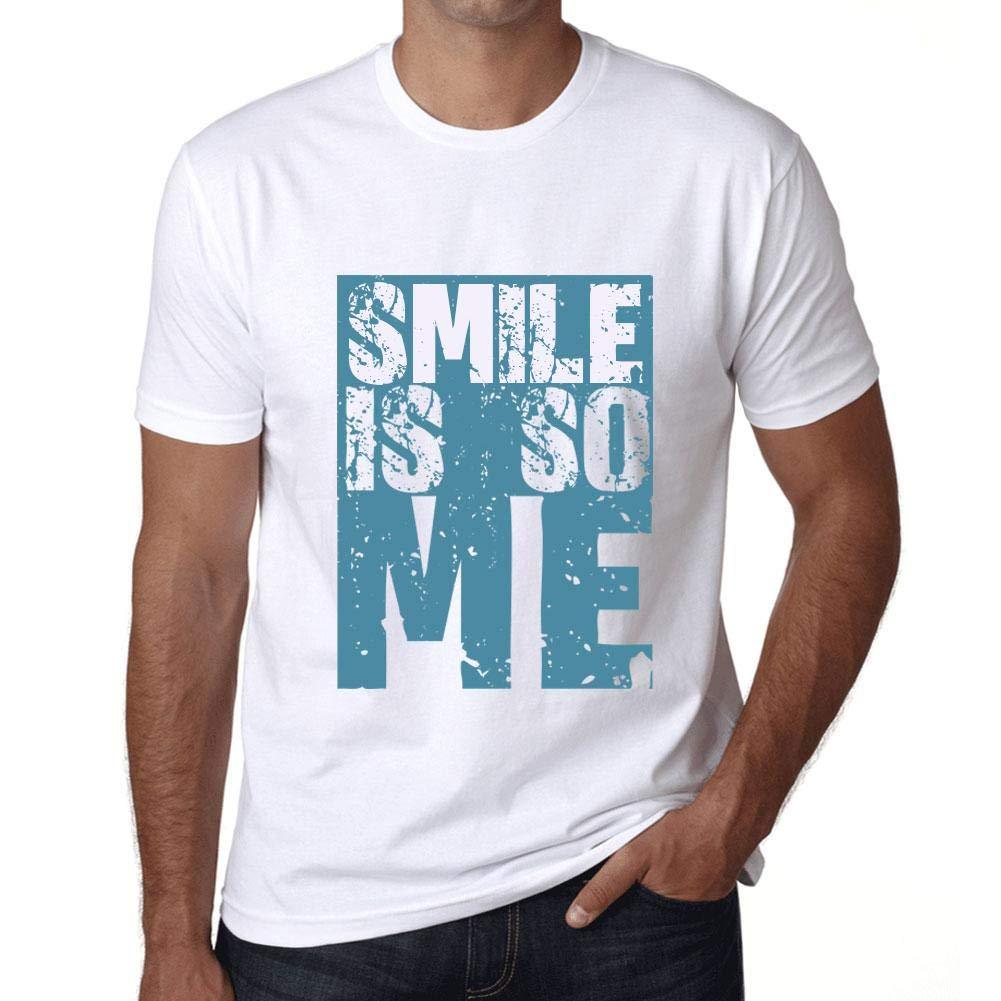 Herren T-Shirt Graphique Smile is So Me Blanc
