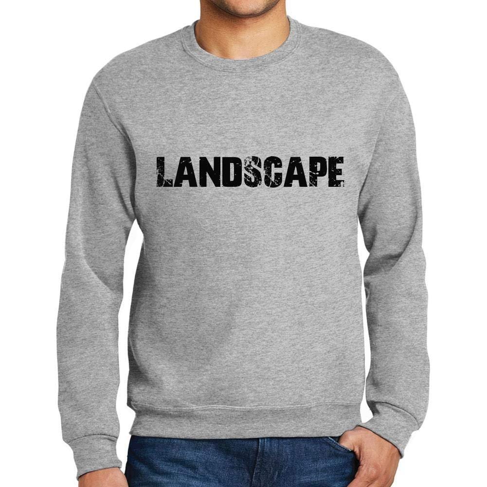 Ultrabasic Homme Imprimé Graphique Sweat-Shirt Popular Words Landscape Gris Chiné