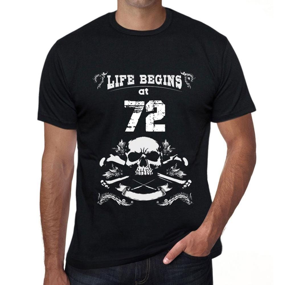 Homme Tee Vintage T-Shirt Das Leben beginnt mit 72