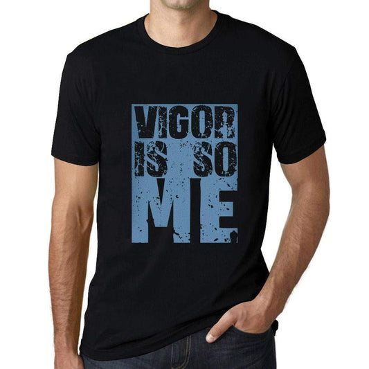 Herren T-Shirt Graphique Vigor is So Me Noir Profond