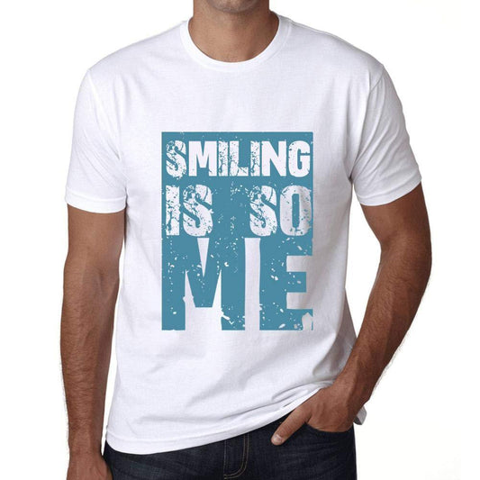 Herren-T-Shirt Graphicique Smiling is So Me Blanc