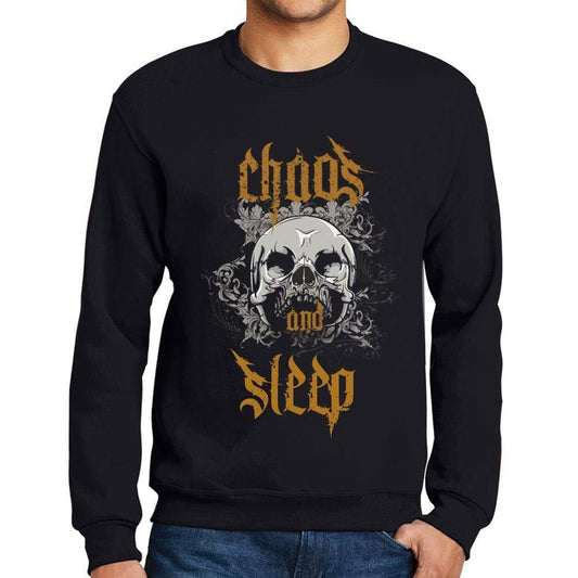 Ultrabasic - Homme Imprimé Graphique Sweat-Shirt Chaos and Sleep Noir Profond