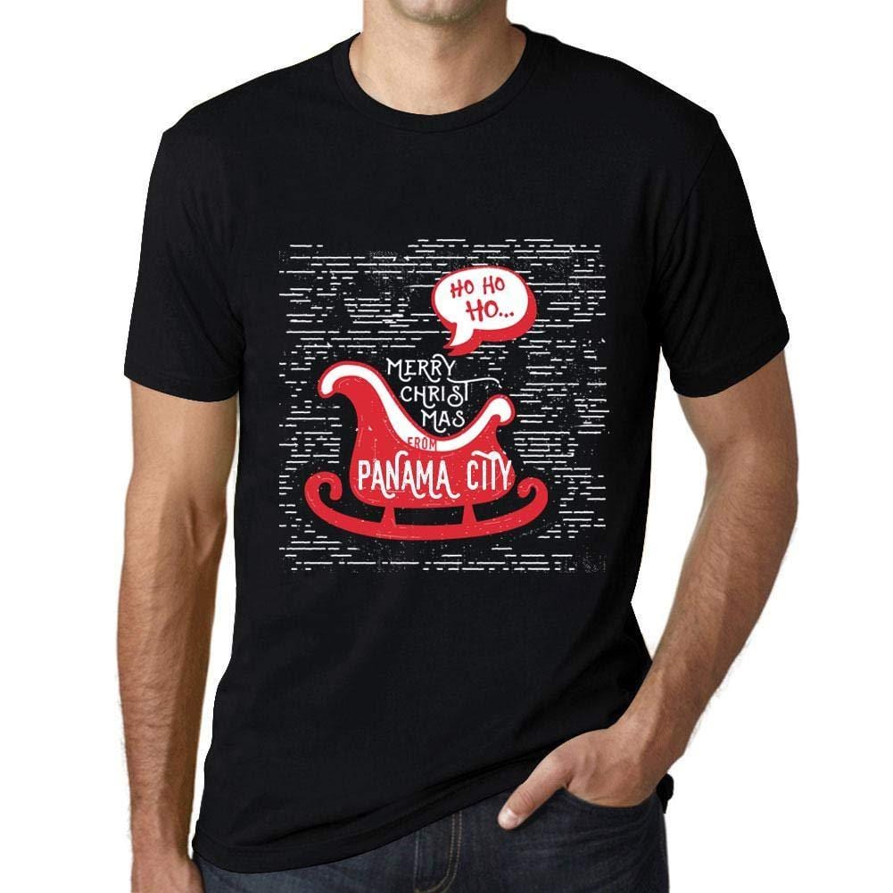Ultrabasic Homme T-Shirt Graphique Merry Christmas von Panama City Noir Profond