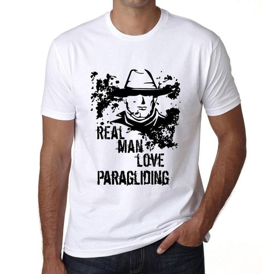 Homme Tee Vintage T Shirt Real Men Love Paragliding
