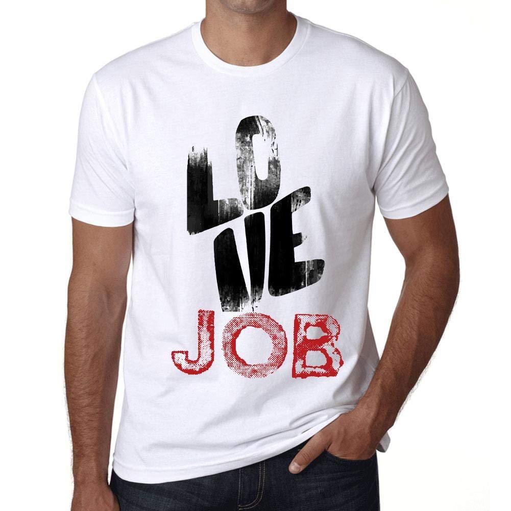 Ultrabasic - Homme T-Shirt Graphique Love Job Blanc