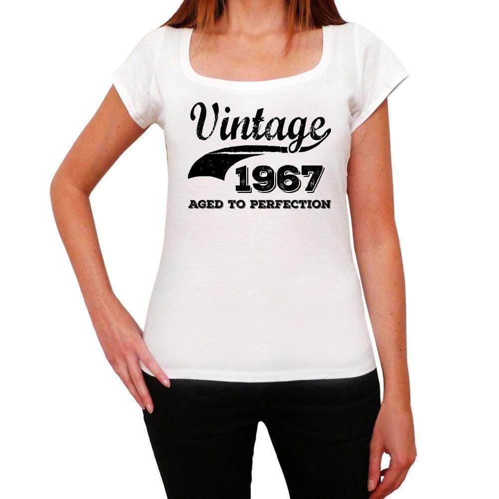 Vintage Aged To Perfection 1967, tshirt femme anniversaire, femme anniversaire tshirt, millésime vieilli à la perfection tshirt femme, cadeau femme t shirt