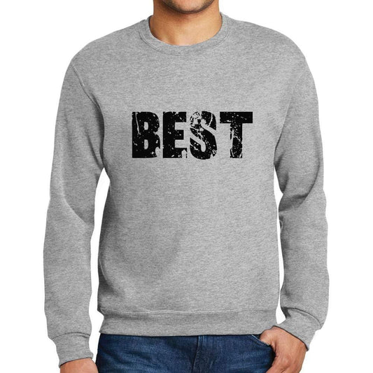 Ultrabasic Homme Imprimé Graphique Sweat-Shirt Popular Words Best Gris Chiné