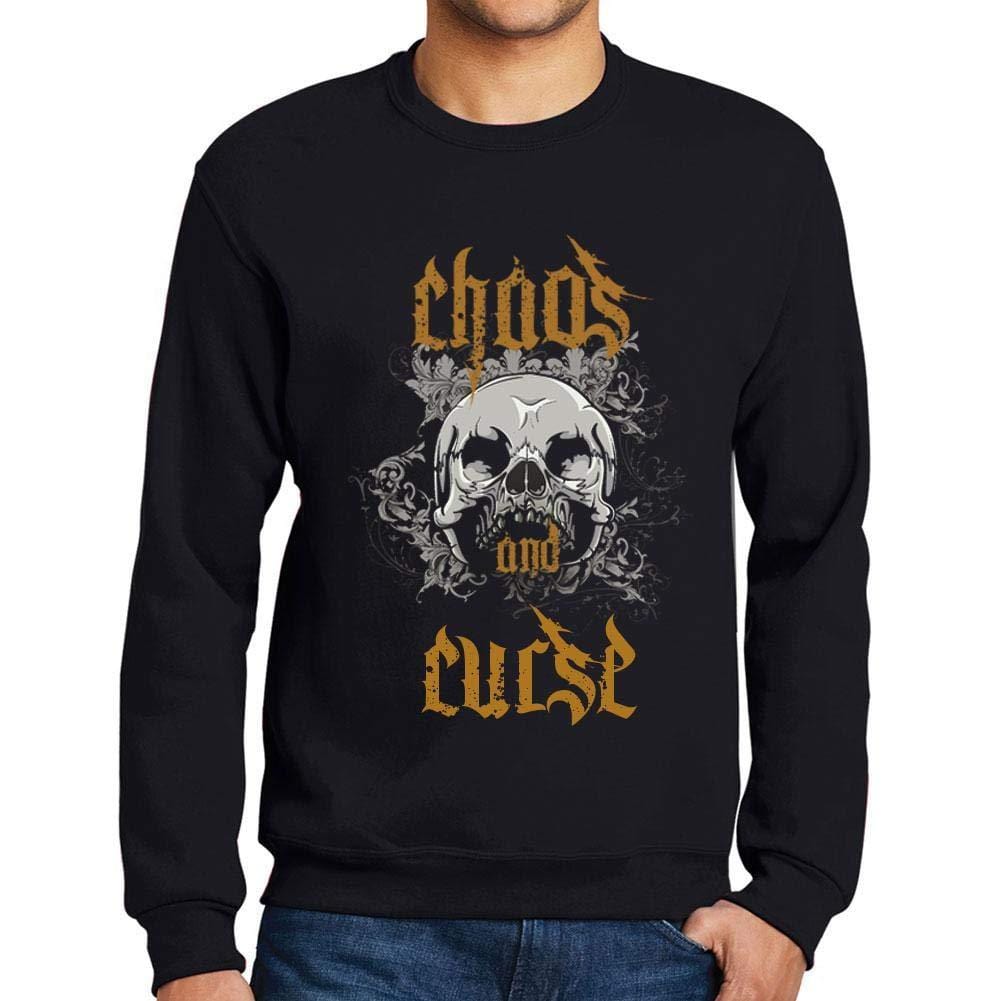 Ultrabasic - Homme Imprimé Graphique Sweat-Shirt Chaos and Curse Noir Profond