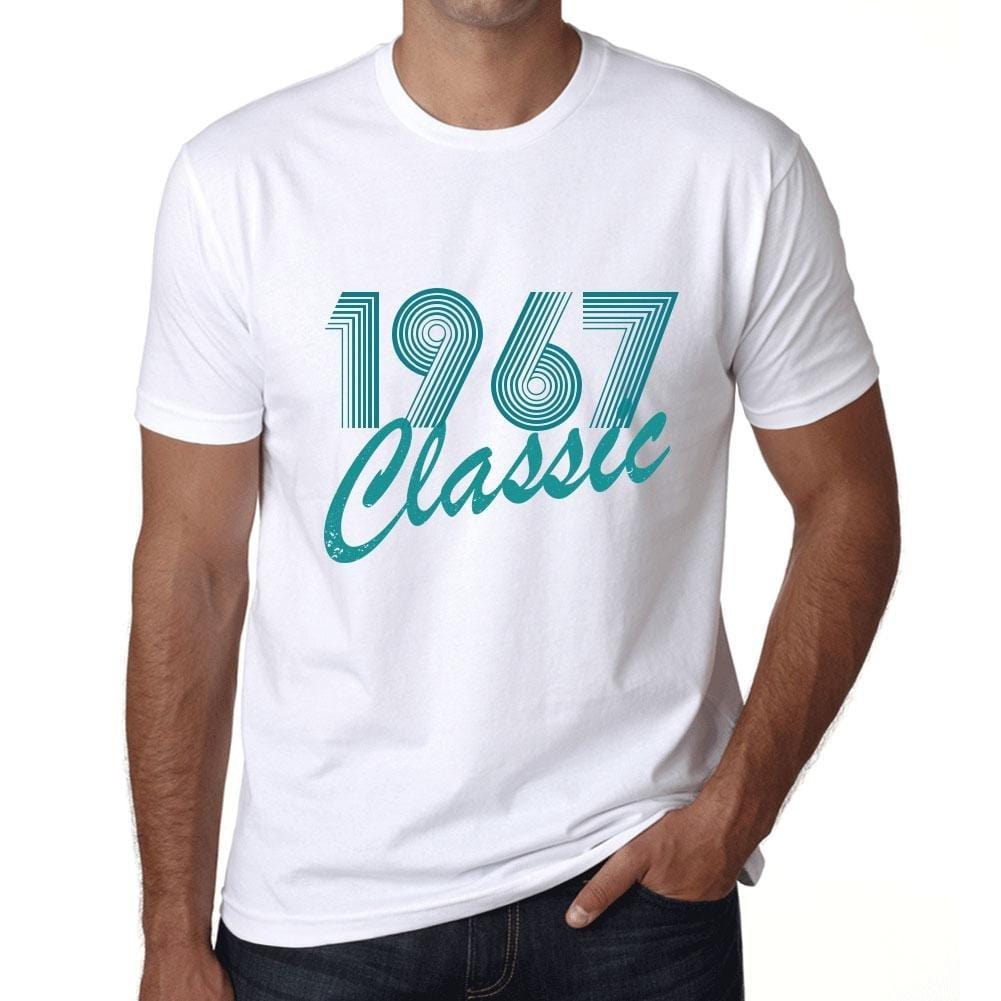 Ultrabasic - Homme T-Shirt Graphique Years Lines Classic 1967 Blanc