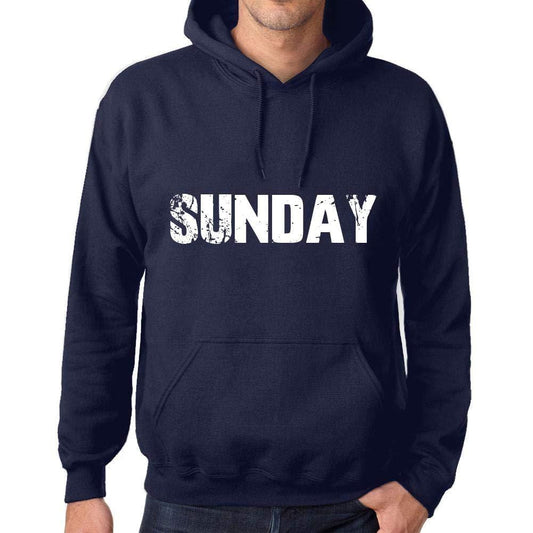 Ultrabasic Homme Femme Unisex Sweat à Capuche Hoodie Popular Words Sunday French Marine