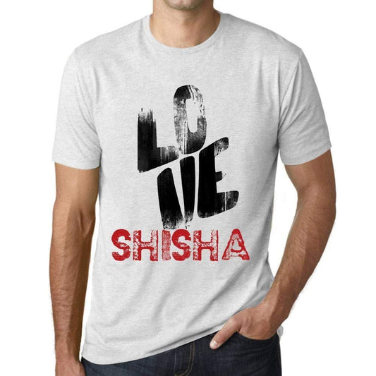 Ultrabasic - Homme T-Shirt Graphique Love Shisha Blanc Chiné