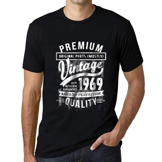 Ultrabasic - Homme Graphique 1969 Aged to Perfection T-Shirt - Cadeau d'anniversaire pour 50 Ans Noir Profond