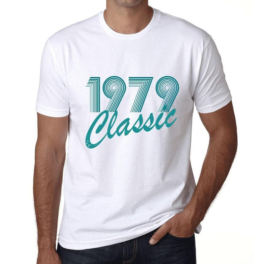 Ultrabasic - Homme T-Shirt Graphique Years Lines Classic 1979 Blanc
