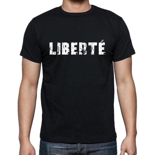 Freiheit, T-Shirt für Männer, aus Baumwolle, rund, schwarz
