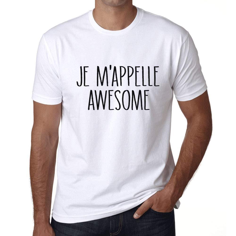 Ultrabasic - Homme Graphique Je m'appelle Awesome T-Shirt Blanc Lettre Blanco