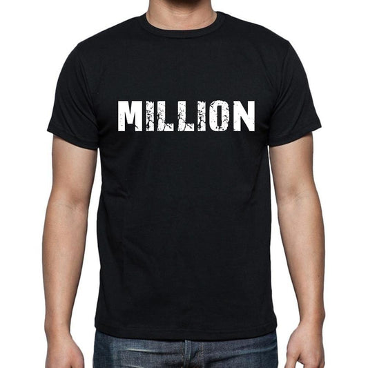 Million, T-Shirt für Männer, aus Baumwolle, rund, schwarz